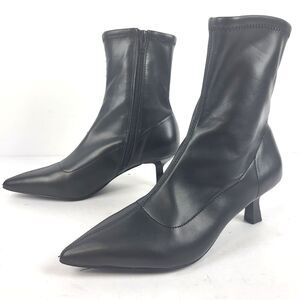 Abound Erinn Women's  Black Faux Leather Sleek Bootie Pointed Toe Size 6